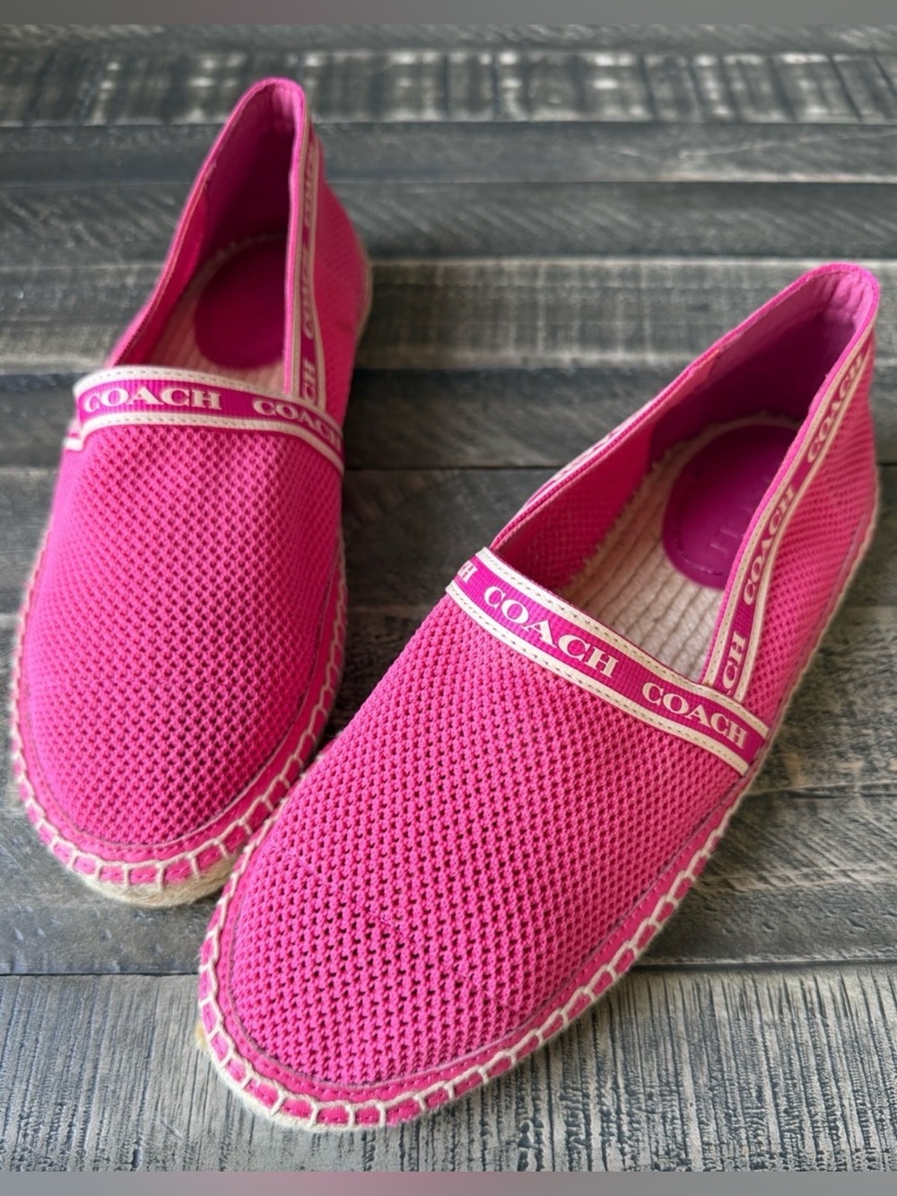 Coach Hot Pink Espadrille Flats